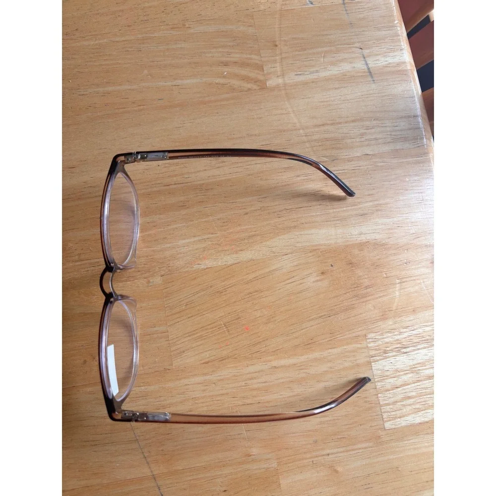 Designed in Italy Blue Light Glasses Unisex OS Brown Gradient NEW Round Frame